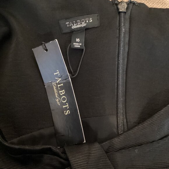 Talbots Womens Dress Size‎ 16 NWT Black Knot-Front Sleeveless Sheath Cocktail - Picture 9 of 10